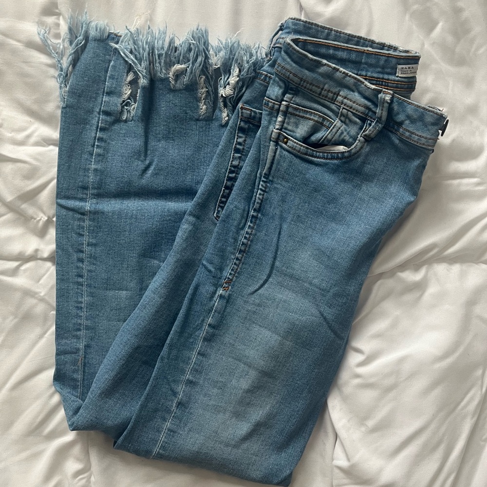 ZARA 3/4 denim flared jeans